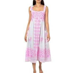 Juliet Dunn Tie Shoulder Dhaka Print Dress